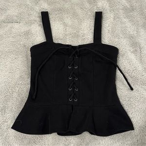 Aeropostale Black Front Tie Up Strappy Shirt with Flowy bottom